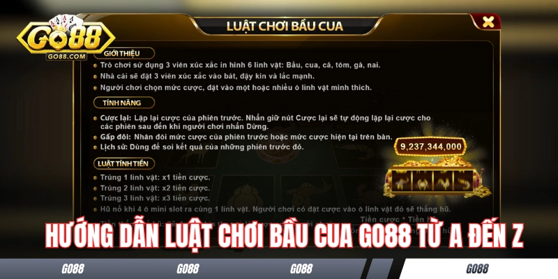 Hướng dẫn luật chơi Bầu Cua GO88 từ A đến Z